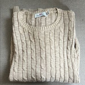 Tan Vineyard Vines Cable Knit Sweater